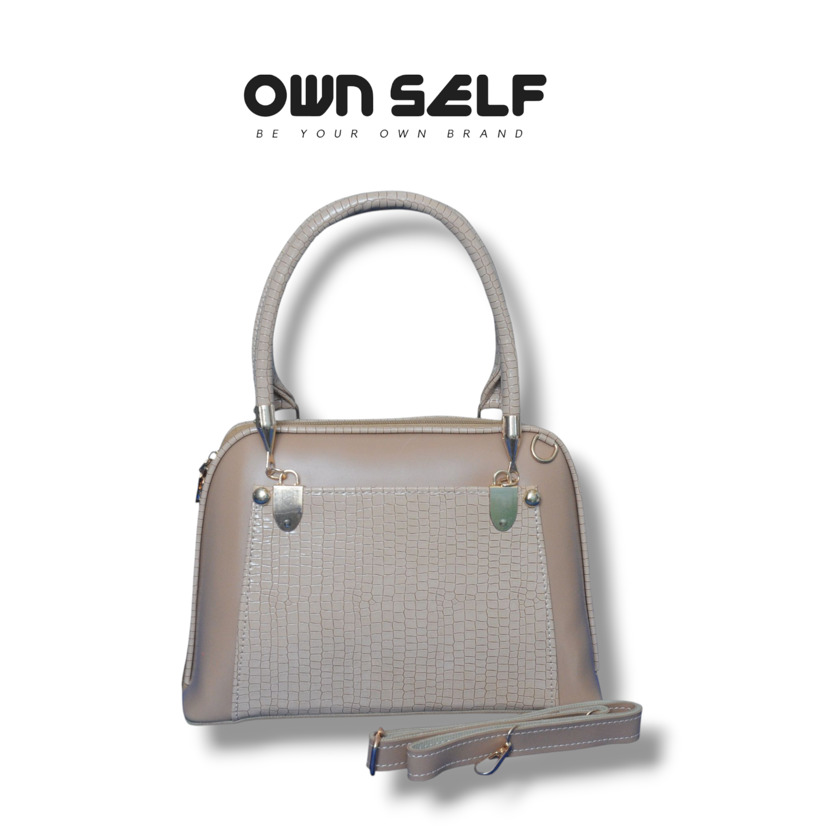 OS Croco Luxe handbag by Ownself in brown – PU leather crocodile-texture ladies bag Pakistan