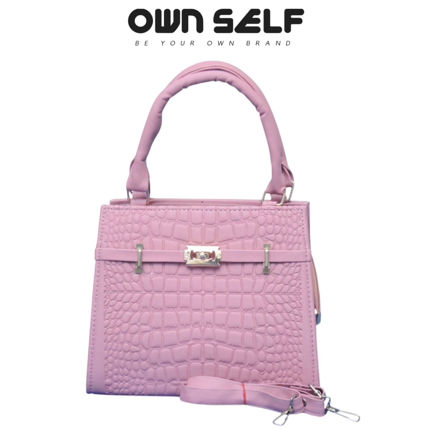 OS Timeless handbag by Ownself in blue – PU leather crocodile-texture ladies bag Pakistan